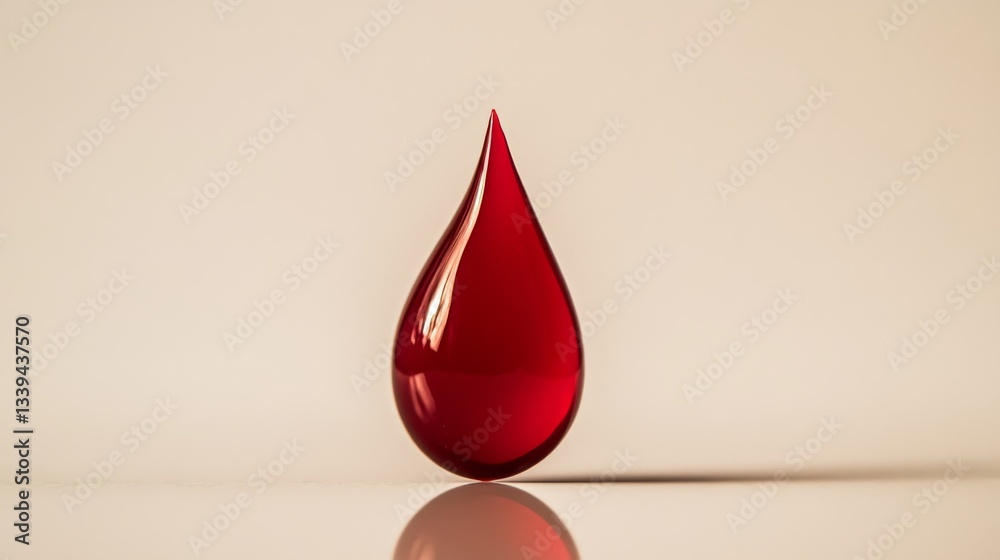 Obraz premium A Striking Red Liquid Drop