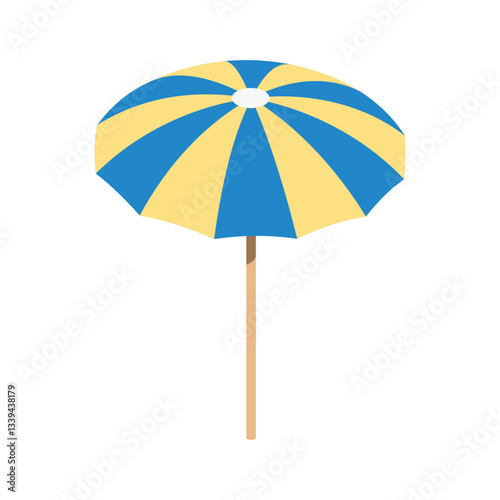 Isometric beach umbrella isolated on white