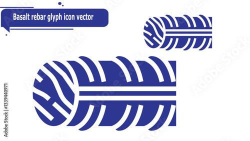 Basalt rebar glyph icon vector