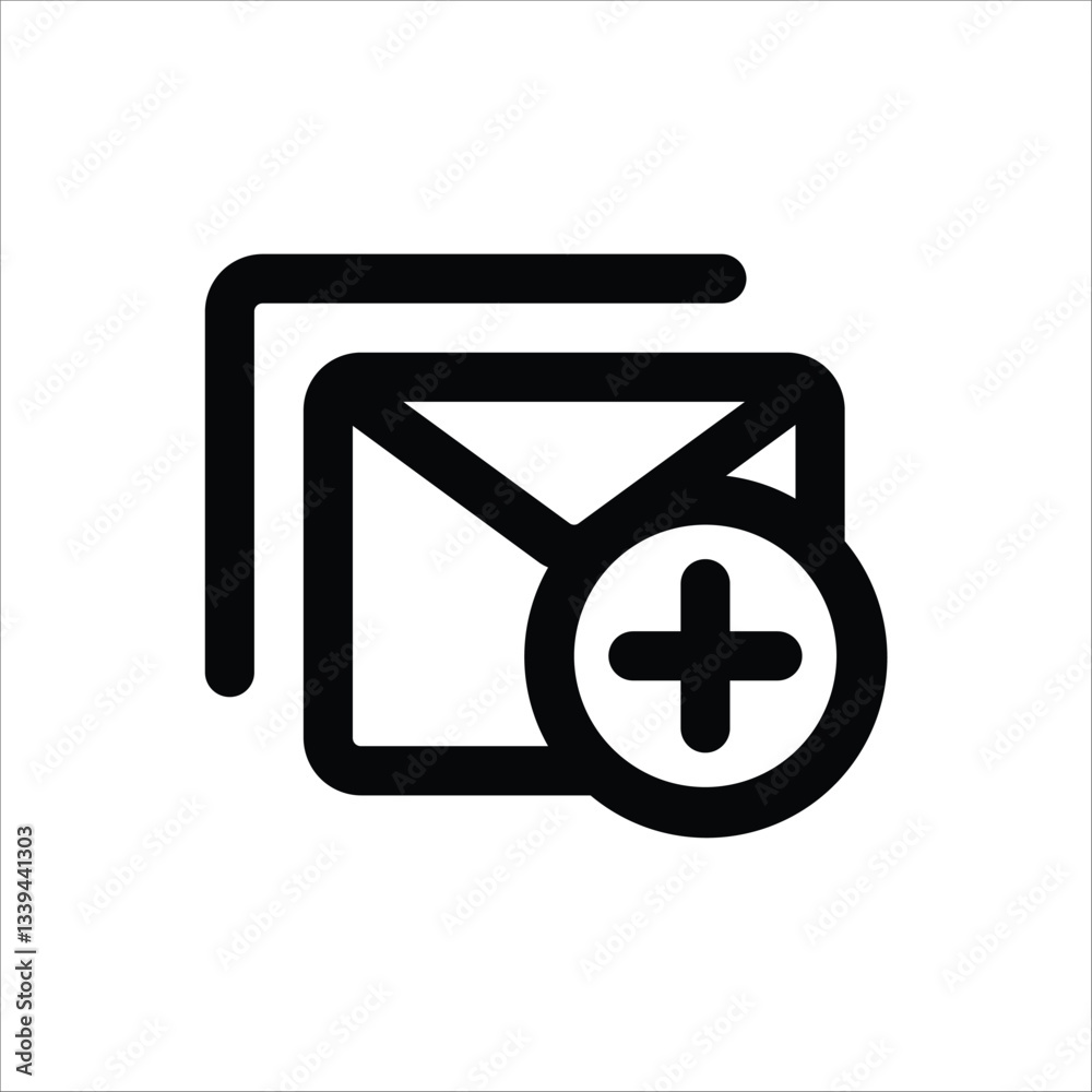 An icon representing a new email message. An icon representing a new email message.