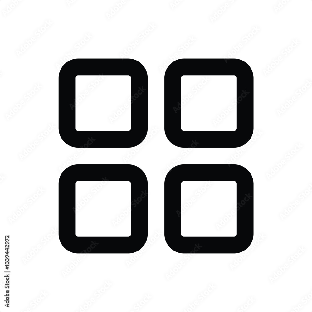 A filled version of the four-square grid icon, offering a different visual style. A filled version of the four-square grid icon, offering a different visual style.