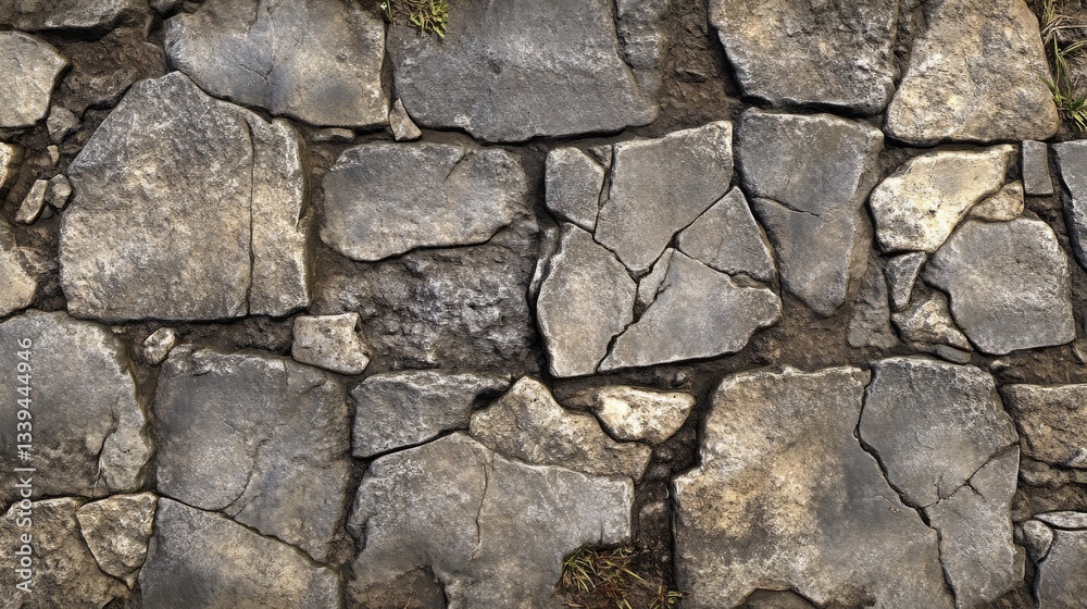 Obraz premium Aged Stone Wall Texture - Rustic Path Design