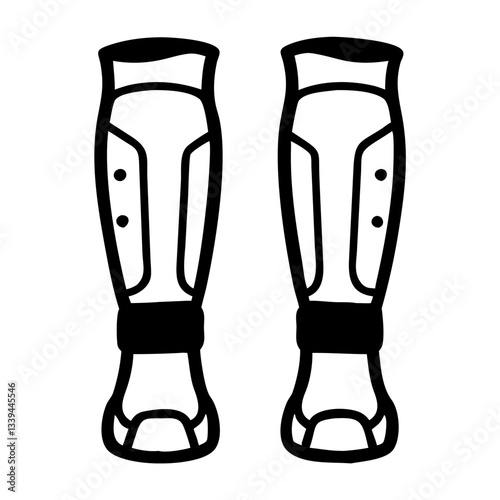 Shin guards icon in black and white