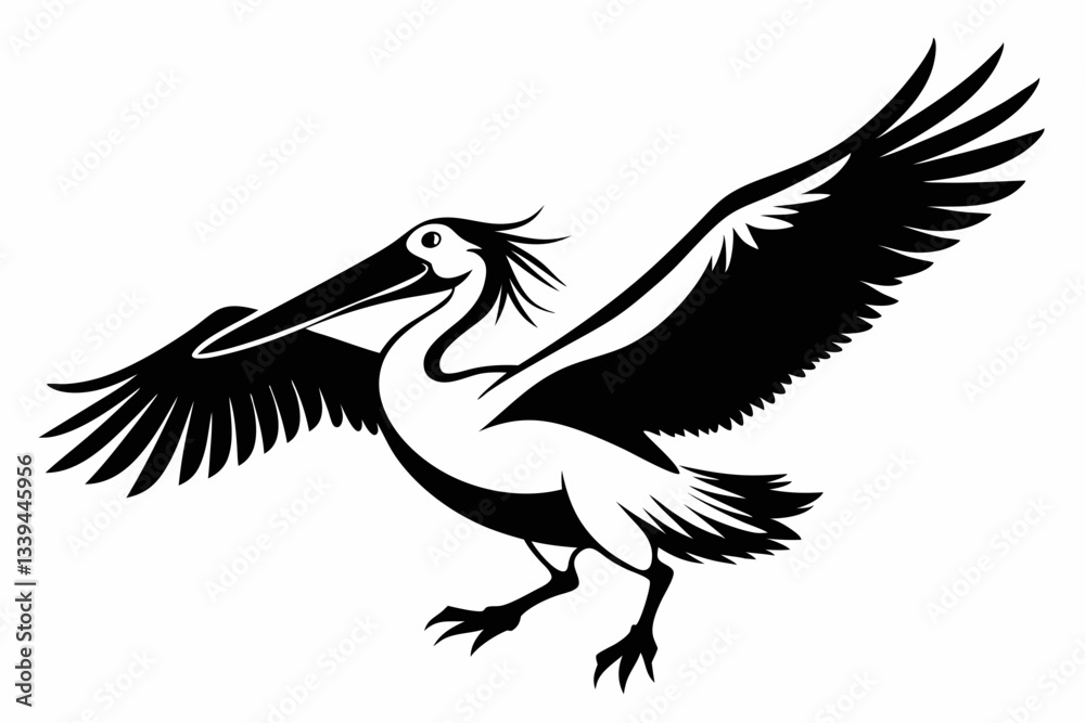 Obraz premium azure kingfisher is flying with two leg line art silhouette vector illustration