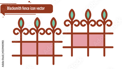 Blacksmith fence icon vector