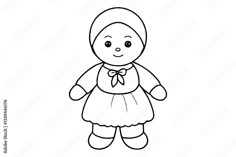 baby doll line art silhouette vector illustration baby doll line art silhouette vector illustration