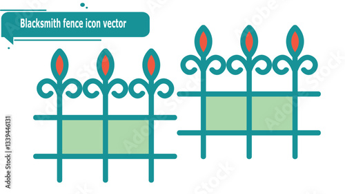 Blacksmith fence icon vector