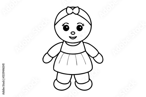 baby doll line art silhouette vector illustration