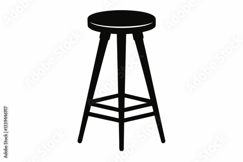 bar stool line art silhouette vector illustration