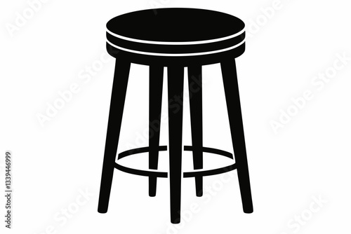 bar stool line art silhouette vector illustration