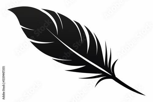 bird feather line art silhouette vector illustration