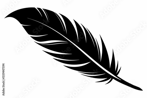 bird feather line art silhouette vector illustration