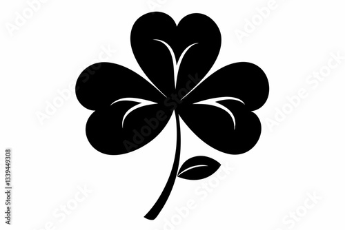 clover line art silhouette vector illustration