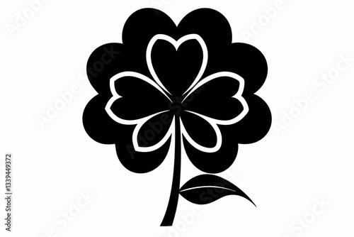clover line art silhouette vector illustration