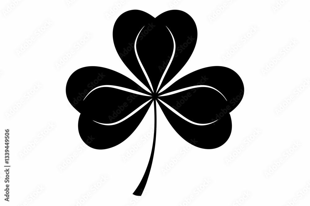 clover line art silhouette vector illustration clover line art silhouette vector illustration