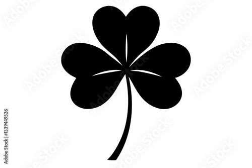 clover line art silhouette vector illustration