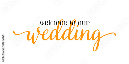 Wedding lettering emblem. Modern calligraphy. Hand crafted design elements for your wedding invitation