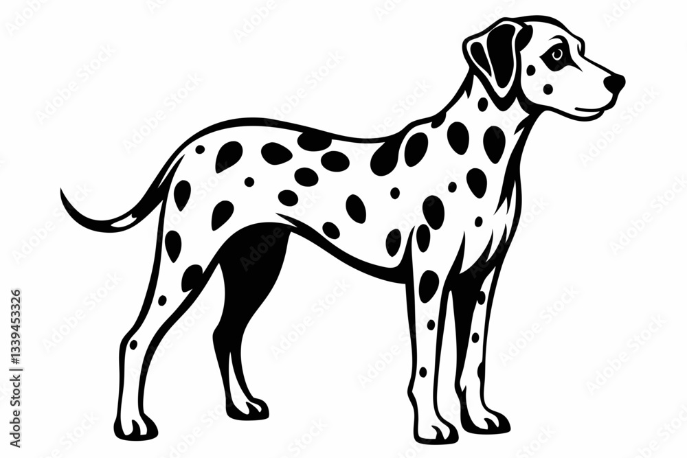 Fototapeta premium dalmatian line art silhouette vector illustration