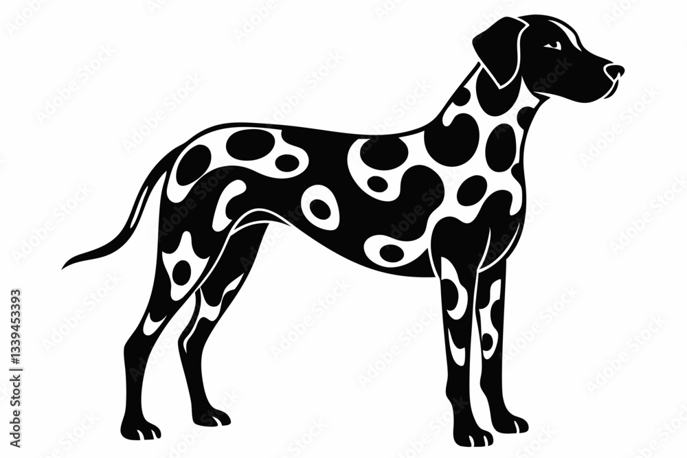 dalmatian line art silhouette vector illustration dalmatian line art silhouette vector illustration