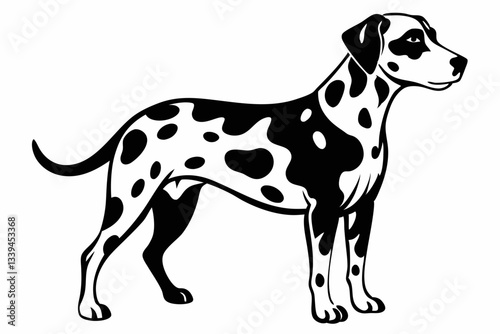 dalmatian line art silhouette vector illustration