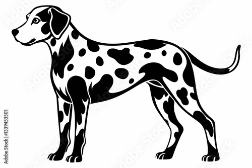 dalmatian line art silhouette vector illustration