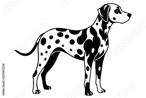 dalmatian line art silhouette vector illustration