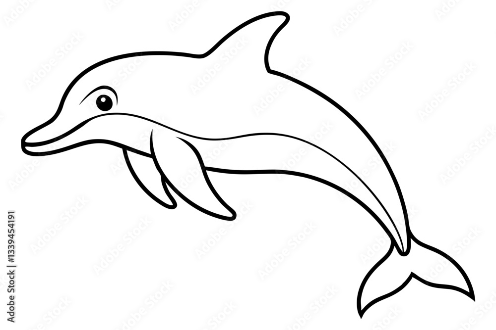 Obraz premium dolphin line art silhouette vector illustration