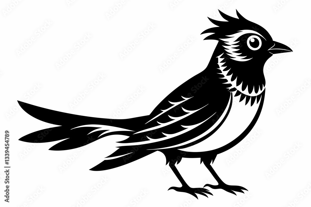 Fototapeta premium ein kuckuck line art silhouette vector illustration
