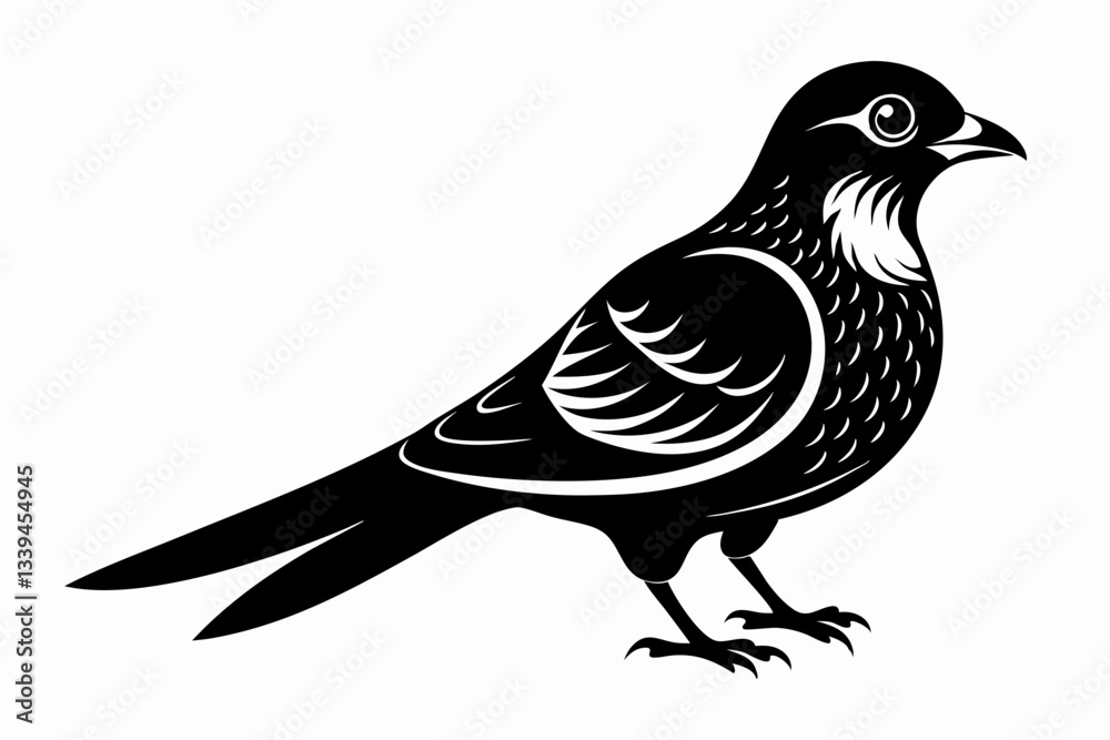 Fototapeta premium ein kuckuck line art silhouette vector illustration