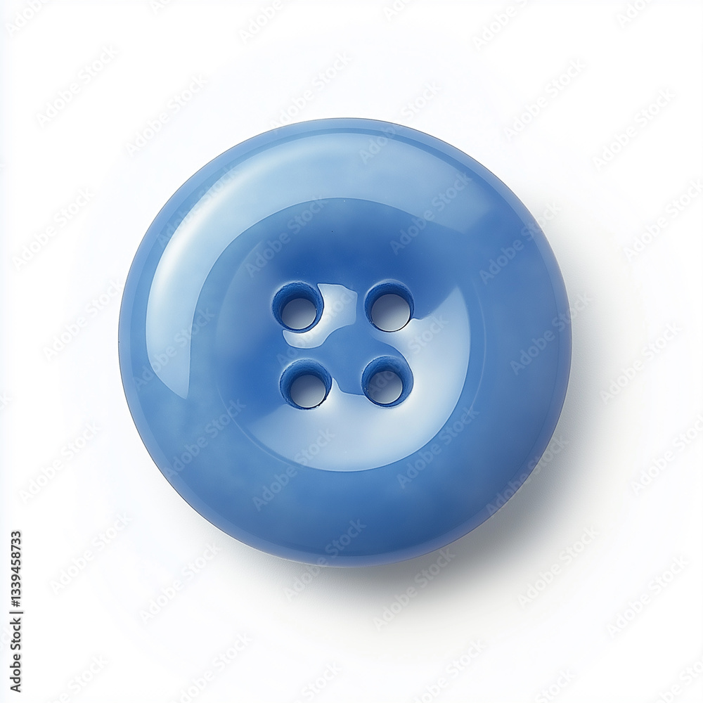 blue button bead, Isolated on white Background. blue button bead, Isolated on white Background.