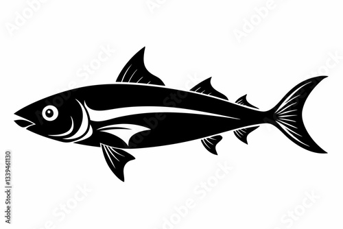 pan gash fish line art silhouette vector illustration