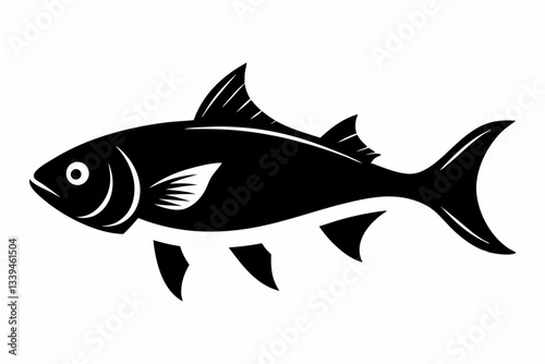pan gash fish line art silhouette vector illustration
