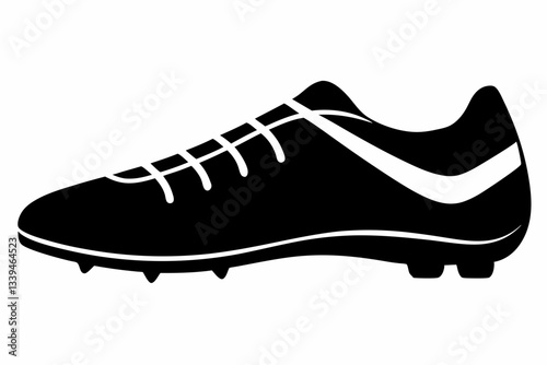 soccer shoe line art silhouette vector illustration