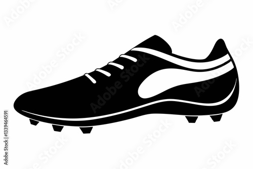 soccer shoe line art silhouette vector illustration