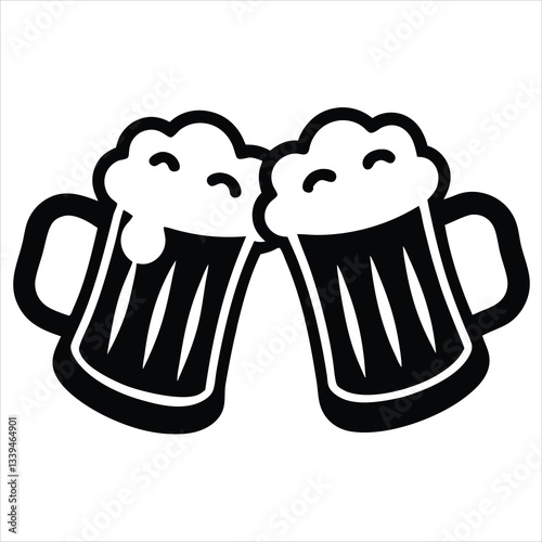Beer Glass Vector Art Vintage Beer Festival Silhouette For Oktoberfest