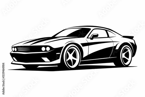 sport car front line art silhouette vector illustration