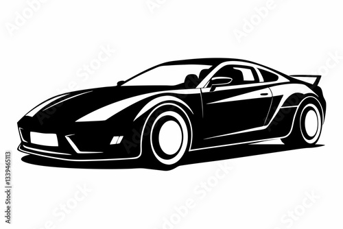 sport car front line art silhouette vector illustration