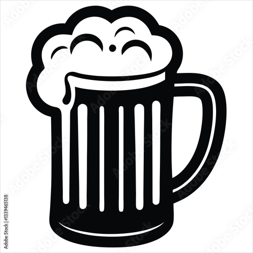 Beer Glass Vector Art Vintage Beer Festival Silhouette For Oktoberfest