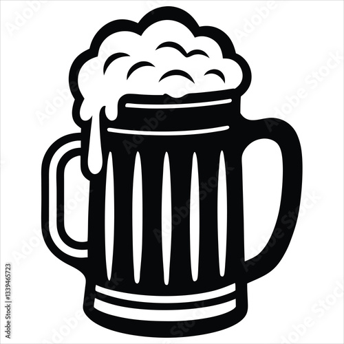 Beer Glass Vector Art Vintage Beer Festival Silhouette For Oktoberfest