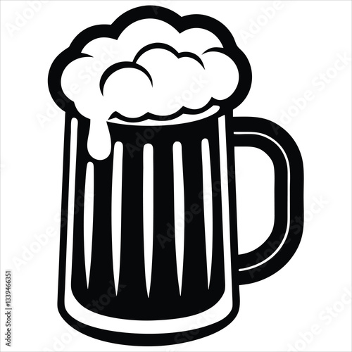 Beer Glass Vector Art Vintage Beer Festival Silhouette For Oktoberfest