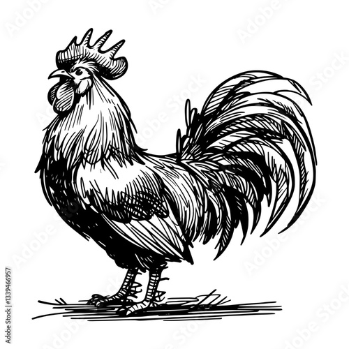 Rooster Vintage Style Vector