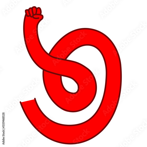 Illustration of a large arm with a fist