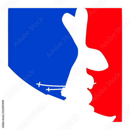 Bunny Ski Rabbit Skiing Red Blue Skiing Snow Logo Isolated Vector Graphic Design Illustration
