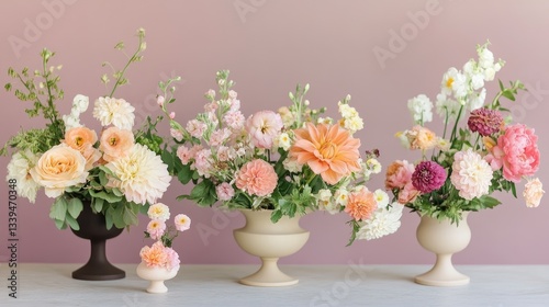 Wallpaper Mural A lively display of handcrafted floral bouquets in a boutique florist shop, with seasonal flowers in soft pastel and vibrant colors. Torontodigital.ca