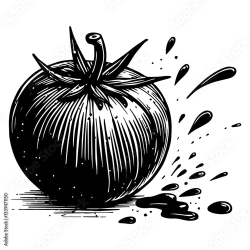 vintage tomato sketch vector design