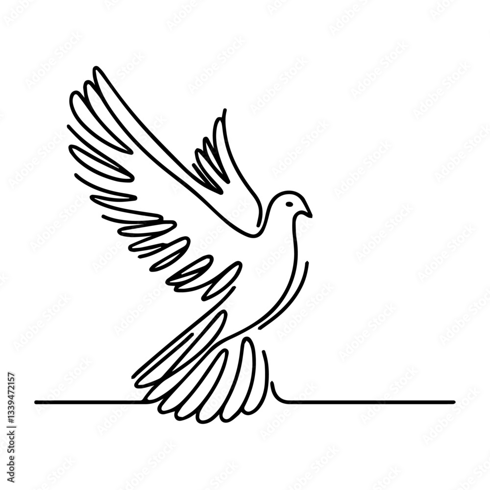 Obraz premium holy spirit bird outline vector