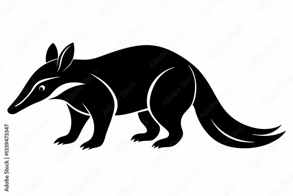 Fototapeta premium anteater line art silhouette vector illustration