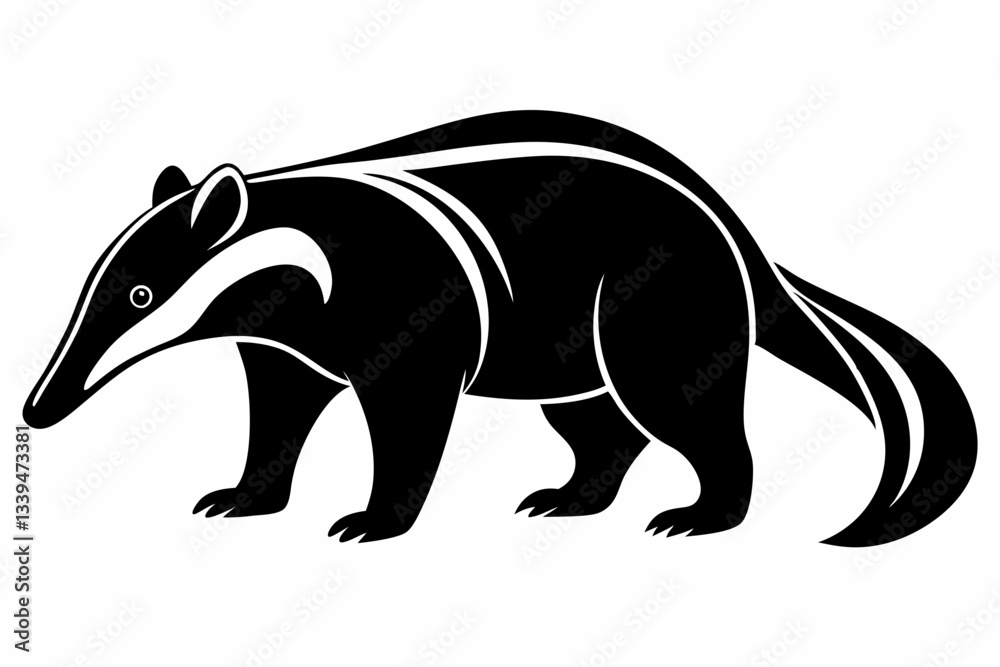 Obraz premium anteater line art silhouette vector illustration