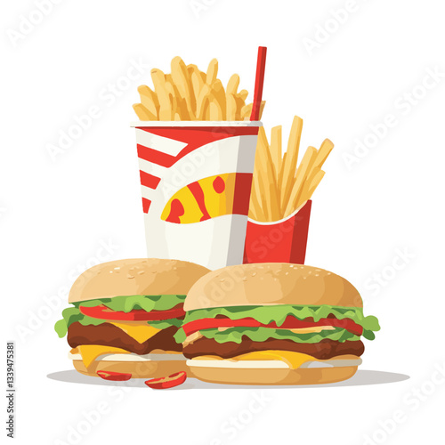 fastfood, fast, snack, food, meal, delicious, background, lunch, dinner, fat, american, burger, unhealthy, restaurant, meat, isolated, junk, menu, cheeseburger, tasty, set, hamburger, sandwich, cuisin