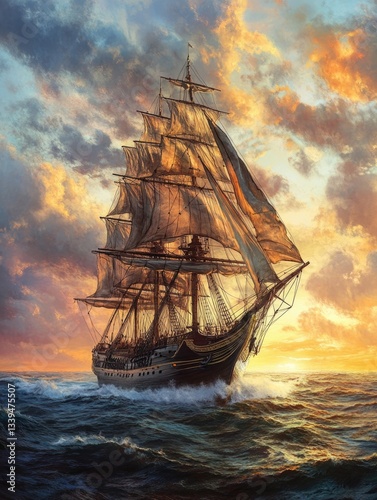 Sailing Ship at Sea